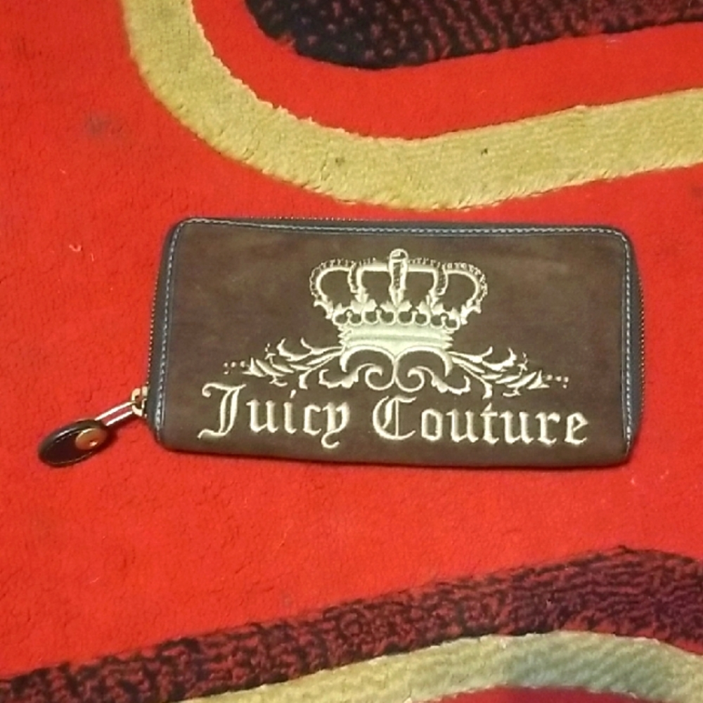 Juicy Couture Chocolate Brown Wallet with Crown Design